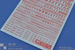 AW-155 Waterslide Decal: Letters Type 02 (Red)