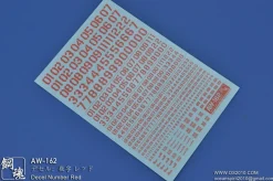 AW-162 Waterslide Decal: Numbers Type 05 (Red)