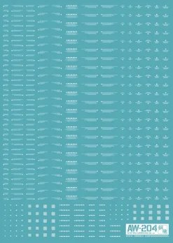 AW-204 Waterslide Decal Type 00 (1/144 & 1/100) White