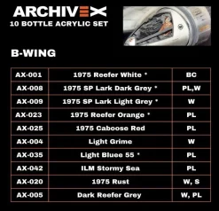 B-Wing Paint Set (10 Bottles)