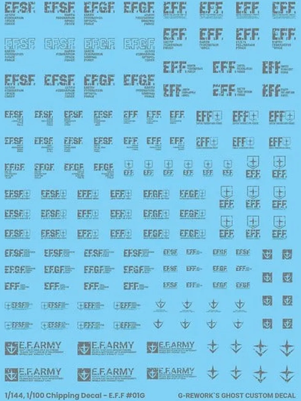 1/144 1/100 Chipping Decal EFF 01 Gray Decals