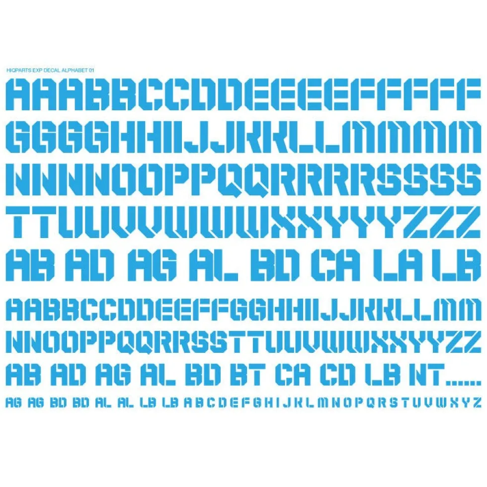 EXP Decal 01 Alphabet - Sky Blue