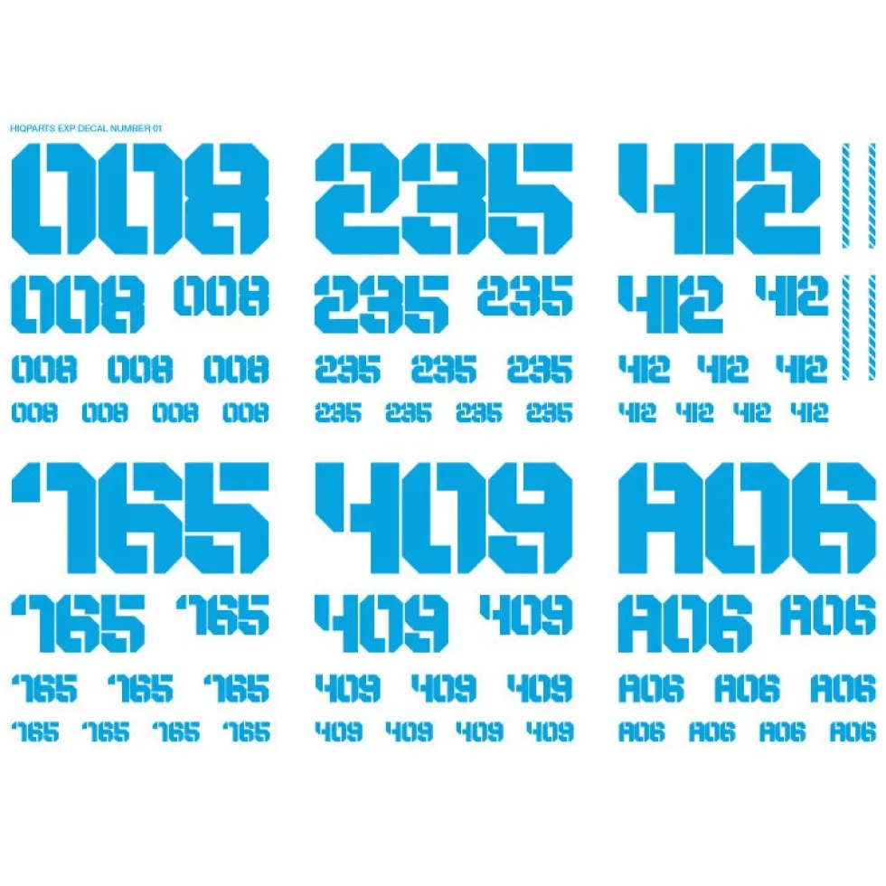 EXP Decal 01 Number - Sky Blue