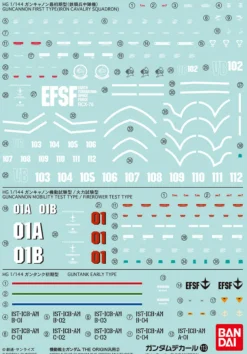 GD-113 HG Mobile Suit Gundam The Origin 2 Decals