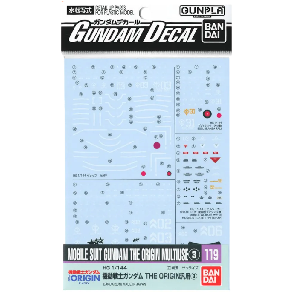 GD-119 HG Mobile Suit Gundam The Origin 3 Decals