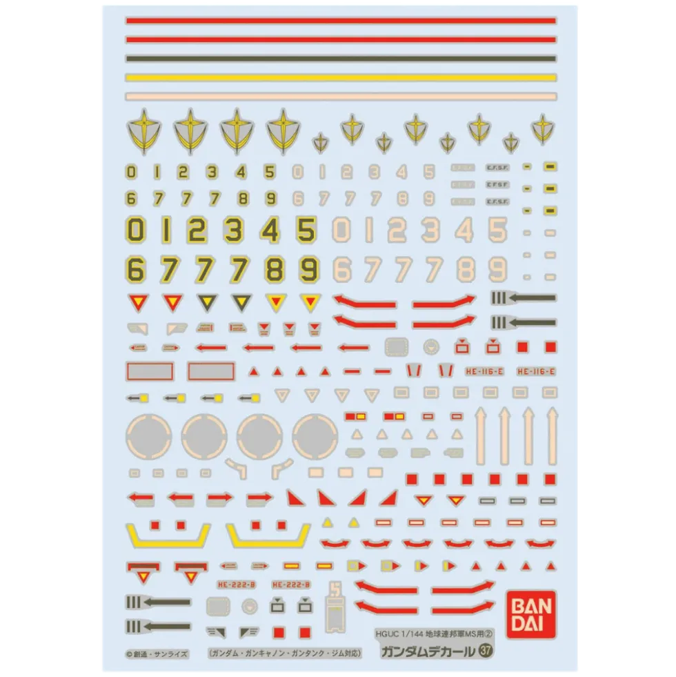 GD-37 HGUC Earth Federation 2 Decals