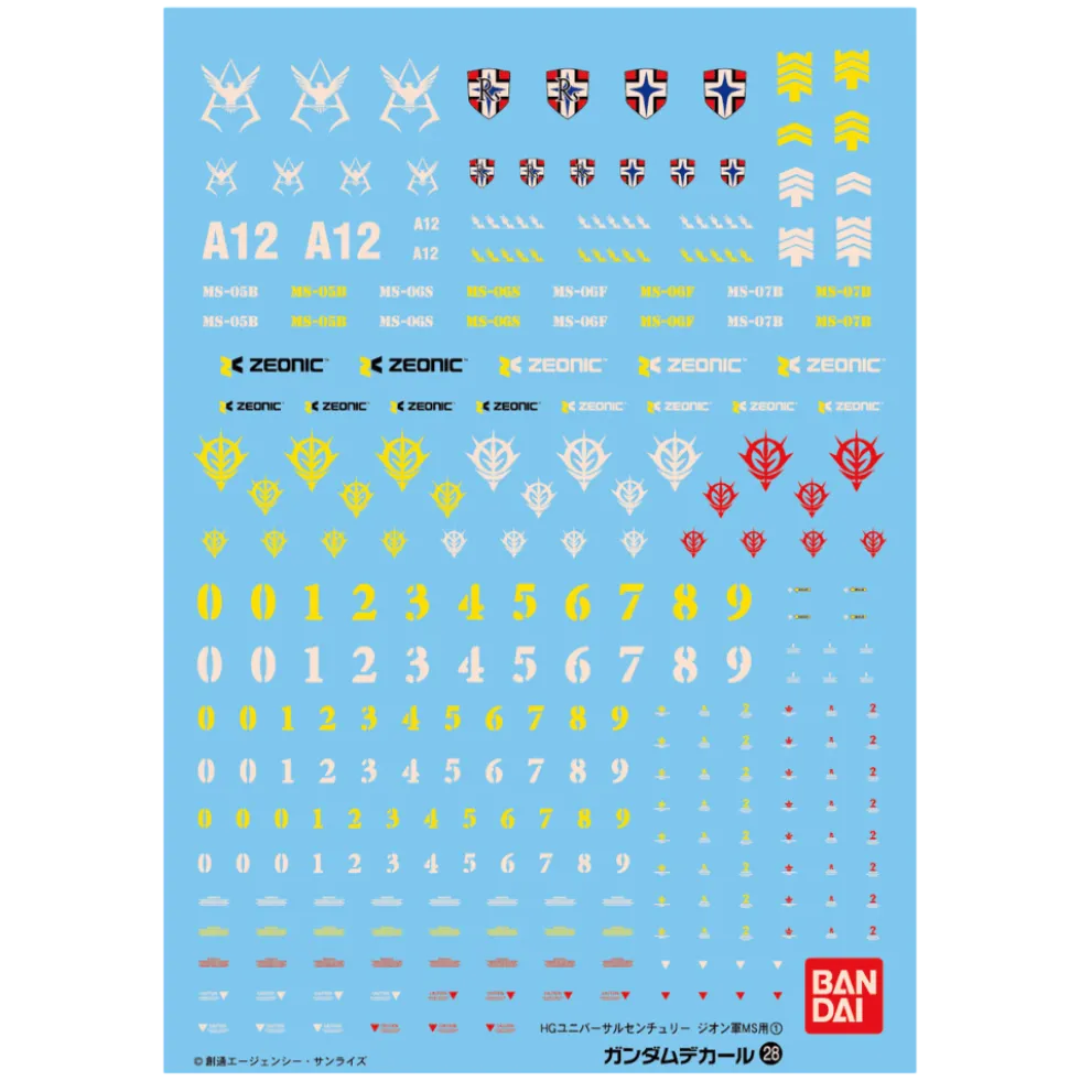 GD-28 HGUC Zeon 1 Decals