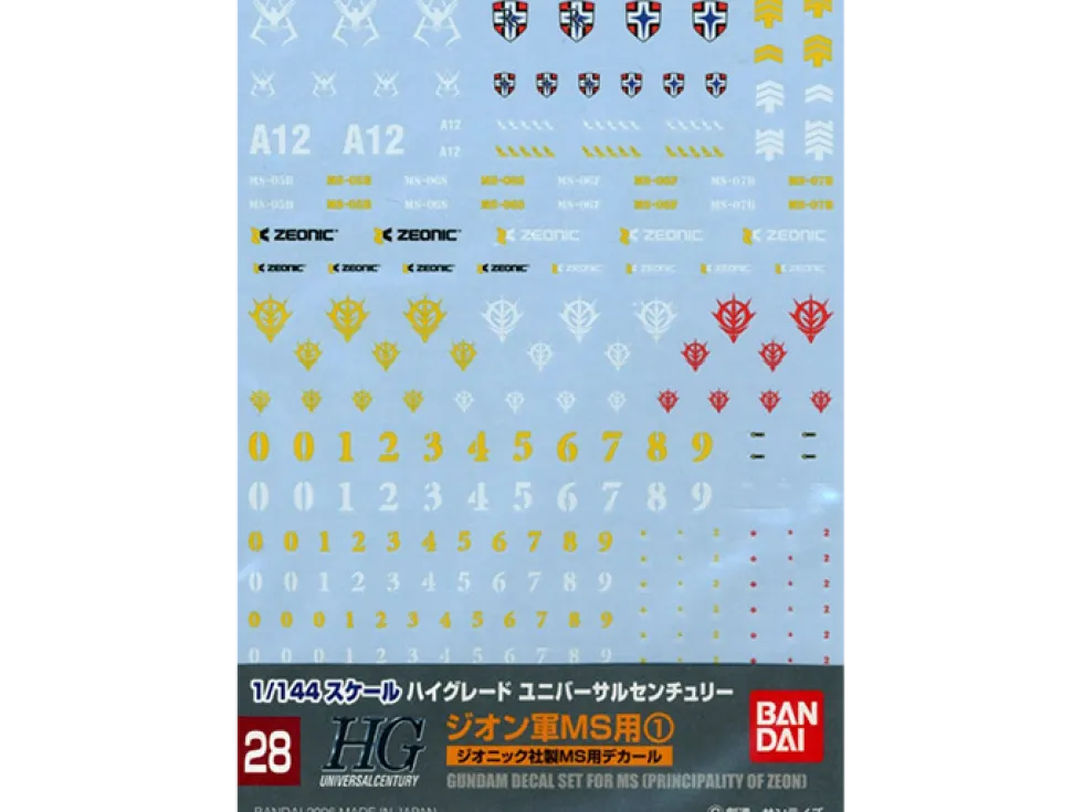 GD-28 HGUC Zeon 1 Decals