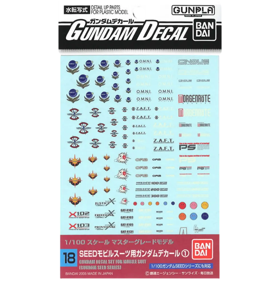 GD-18 MG Gundam SEED Decals