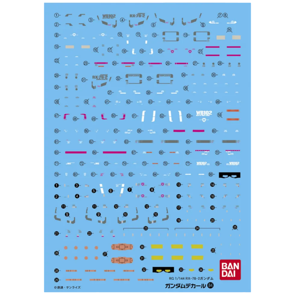 GD-84 RG RX-78-2 Gundam Decal