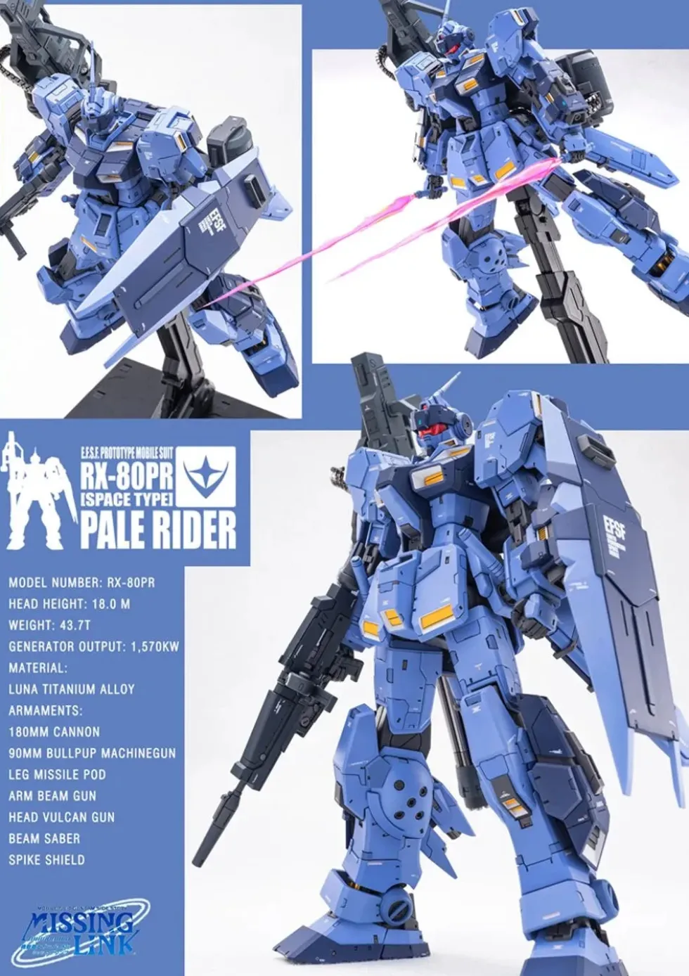 GMD 1/100 RX-80PR Pale Rider (Space Type)