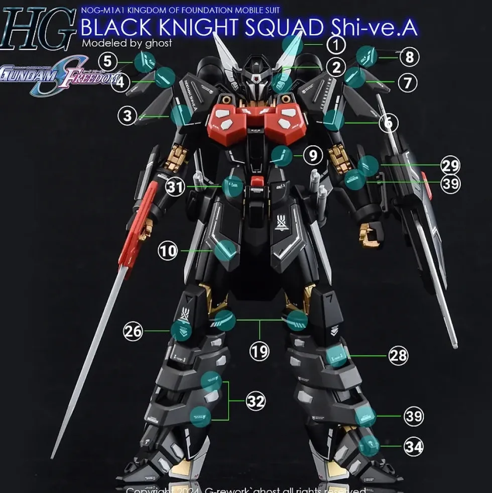 HG Black Knight Squad Shive.A Decals
