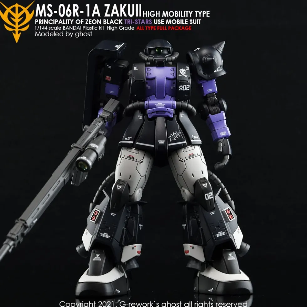 HGGTO MS-06R-1A Zaku II (Black Tri-Stars Full Set) Decals