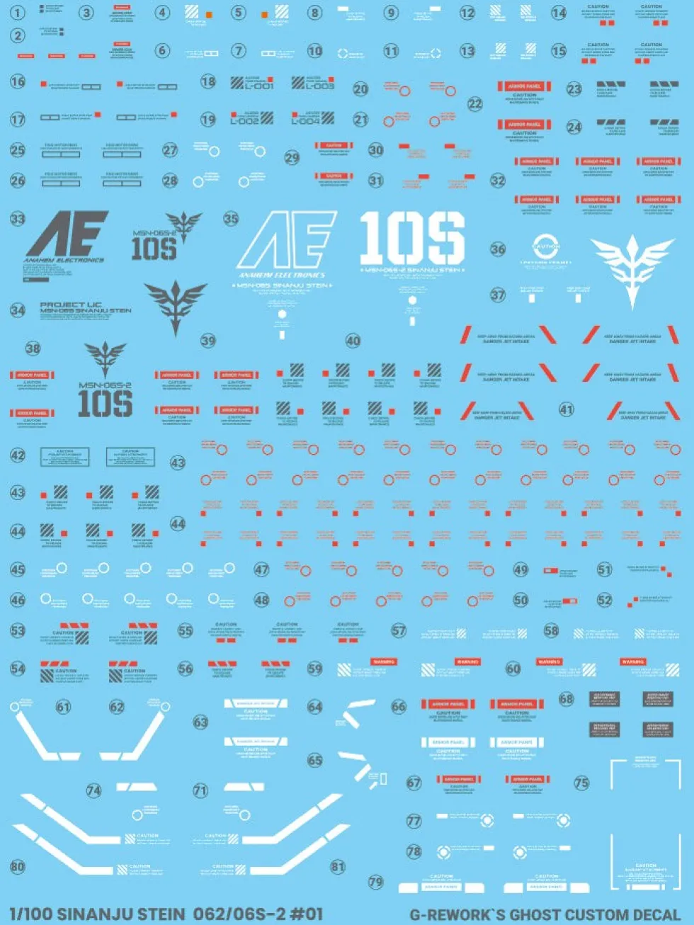 MG Sinanju Stein Decals