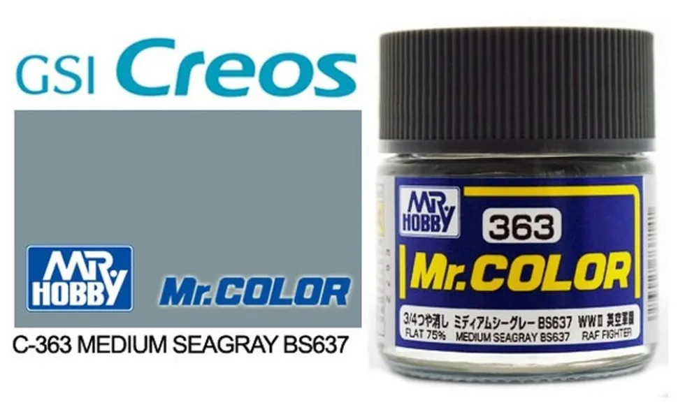 Mr. Color C363 75% Flat Medium Sea Gray (BS637) 10ml