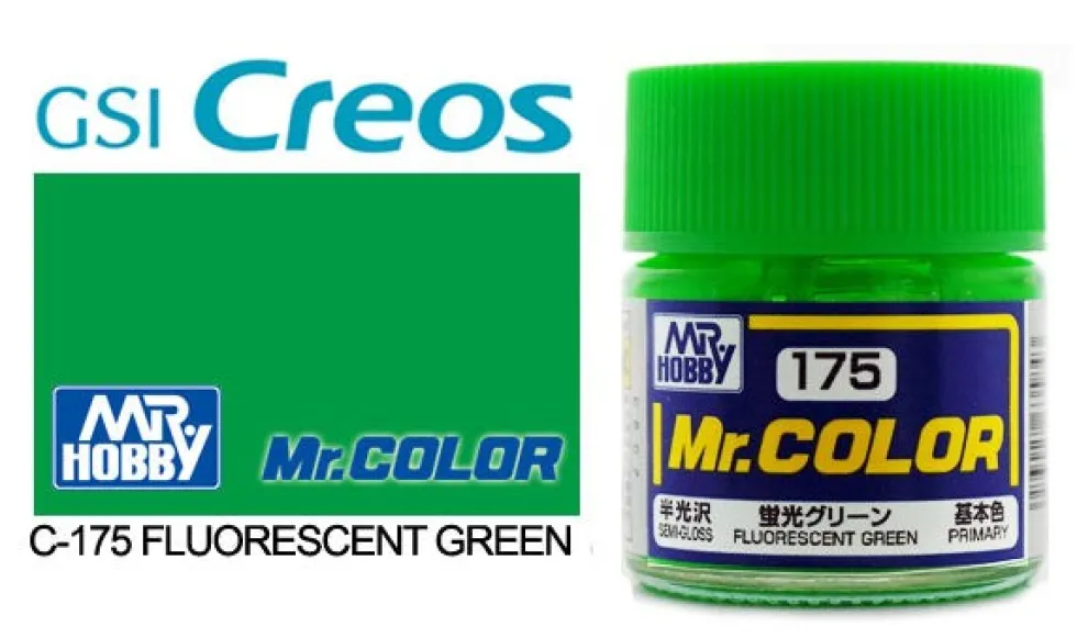 Mr. Color C175 Semi-Gloss Fluorescent Green 10ml