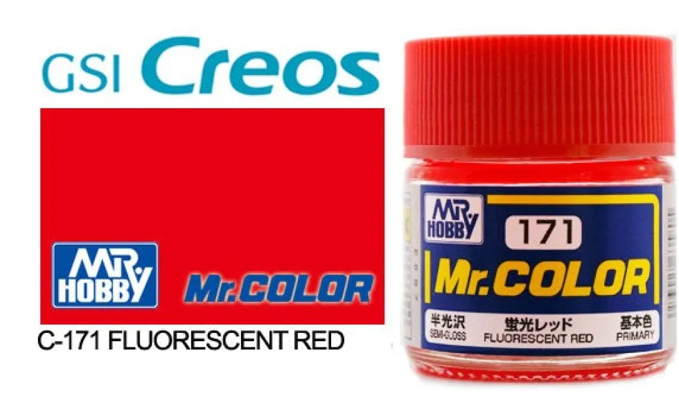 Mr. Color C171 Semi-Gloss Fluorescent Red 10ml