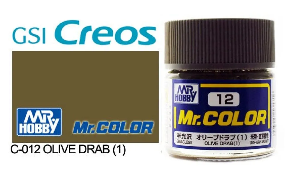 Mr. Color C12 Semi-Gloss Olive Drab(1) 10ml