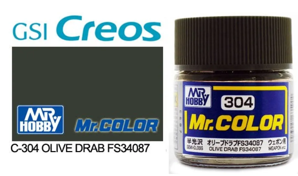 Mr. Color C304 Semi-Gloss Olive Drab FS34087 10ml