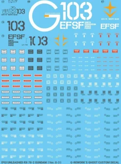 PG Unleashed RX-78-2 G3 Version Decals