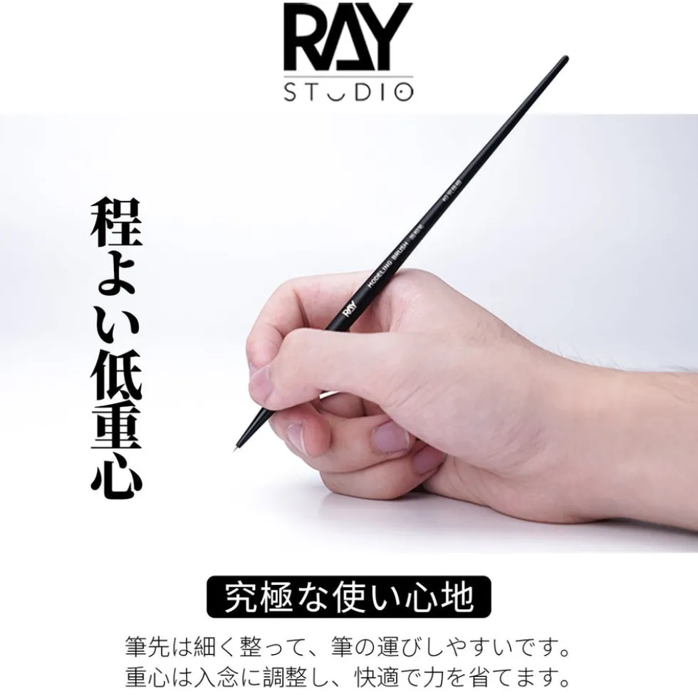 Pointed/Flat Modeling Brush Set w/ Washer