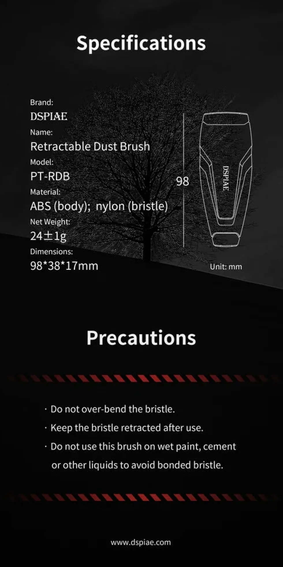 PT-RDB Retractable Dust Brush