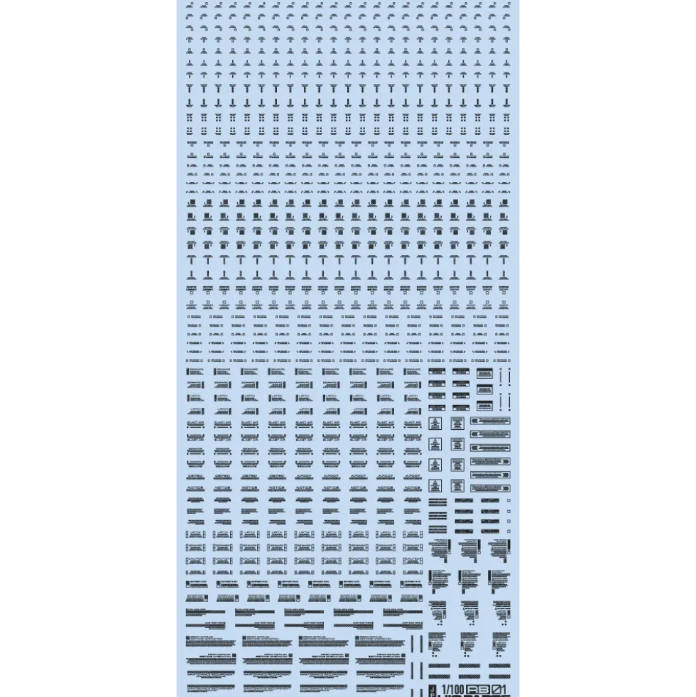1/100 RB01 Caution Decal - Gray & Orange