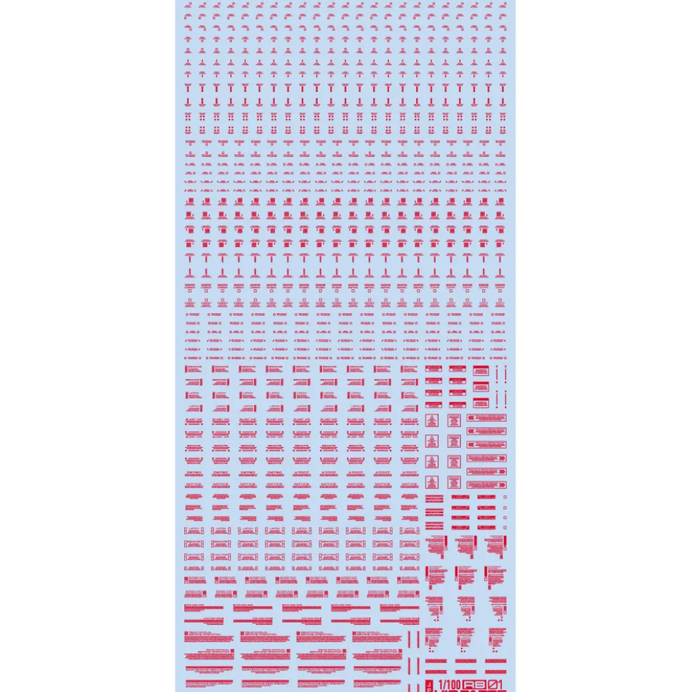 1/100 RB01 Caution Decal - Gray & Orange