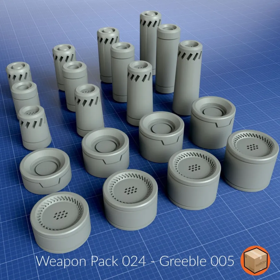 + Weapon Pack 024 Greeble 005